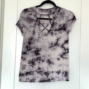 Grey and purple tie-dye t-shirt